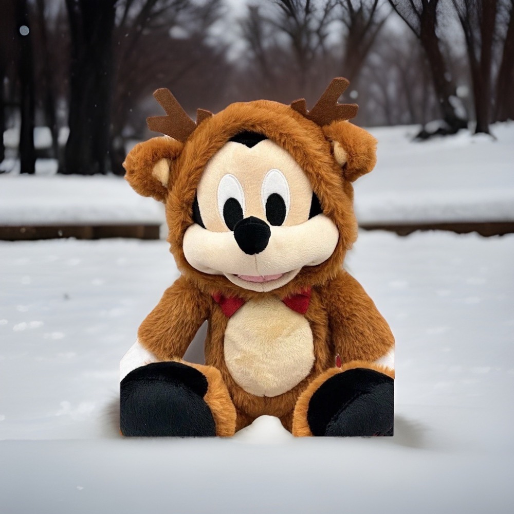 Disney Store 2025 Mickey Mouse‎ Reindeer Holiday Plush NWOT